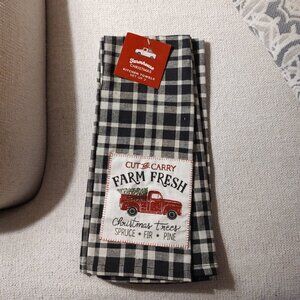 Farmhouse Christmas kitchen towels set of two